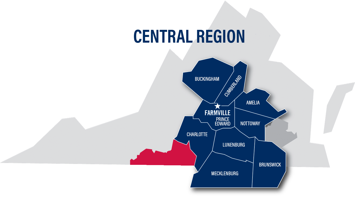 map of central region